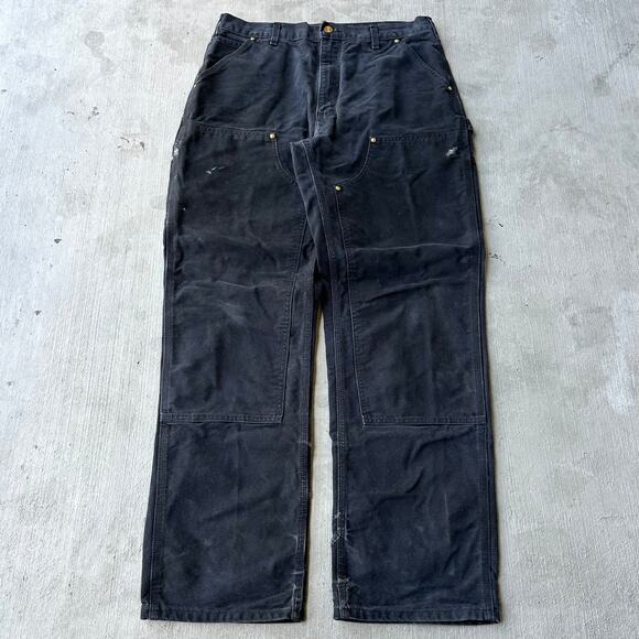 Vintage Y2K Carhartt black double knee work wear carpenter pants - Picture 1 of 8